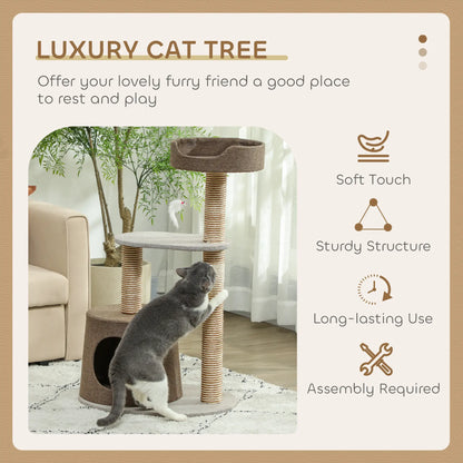 Cat Scratching Tree Post, Climbing Furniture with Toy, Brown Cat Posts at Gallery Canada