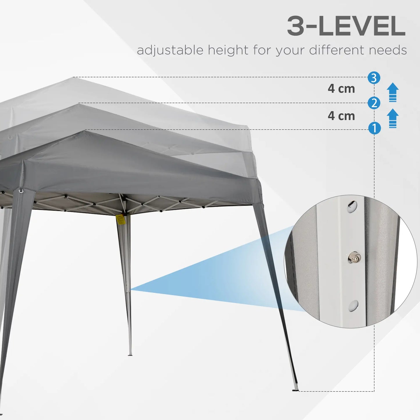 8' x 8' Pop Up Canopy, Outdoor Folding Tent, Portable with Bag, Grey Pop Up Canopies at Gallery Canada