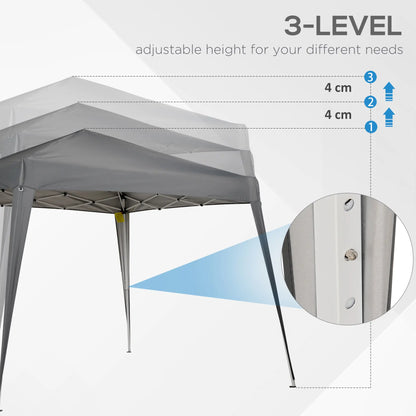 8' x 8' Pop Up Canopy, Outdoor Folding Tent, Portable with Bag, Grey Pop Up Canopies at Gallery Canada