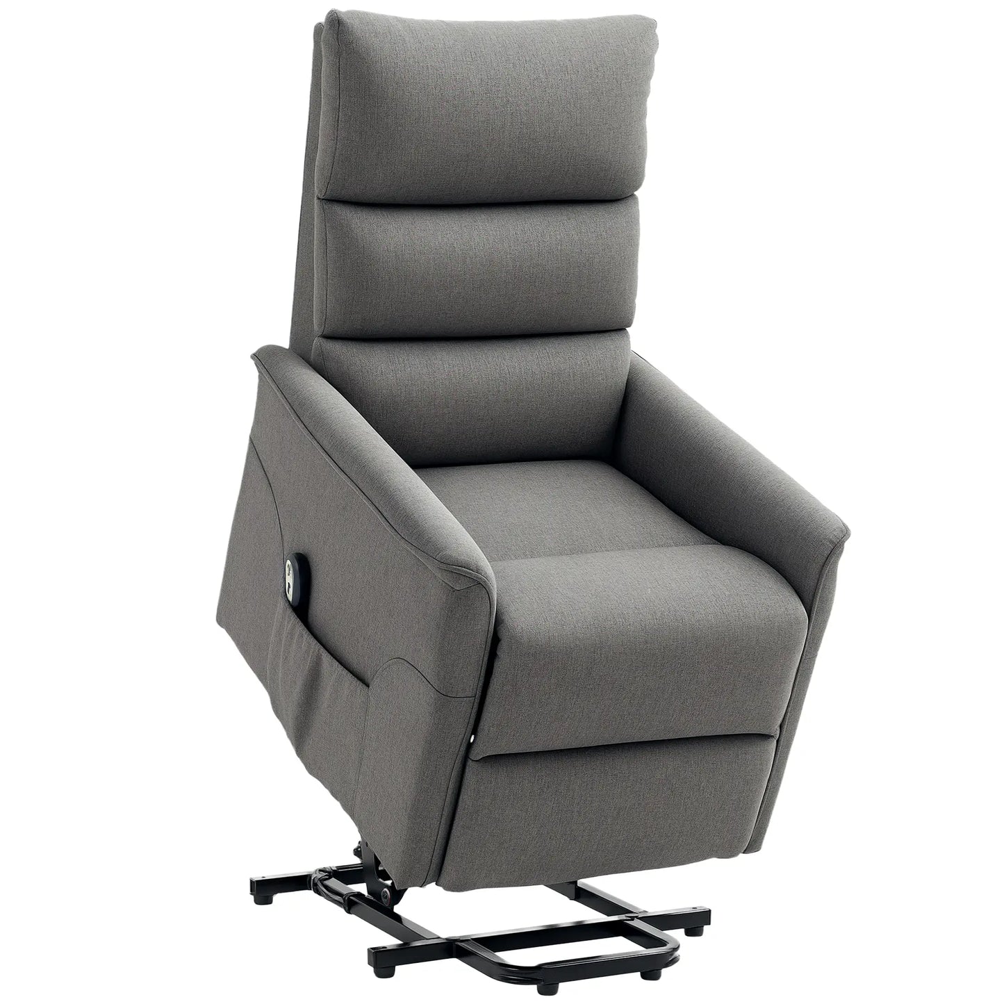 Power Lift Chair Recliner, Remote Control, Side Pockets, Dark Grey Electric Power Lift Chairs Dark Grey at Gallery Canada