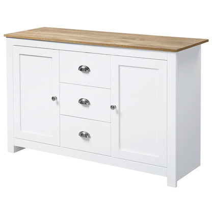 Modern Sideboard Cabinet, Kitchen Buffet with 3 Drawers, Adjustable Shelves, White Bar Cabinets at Gallery Canada