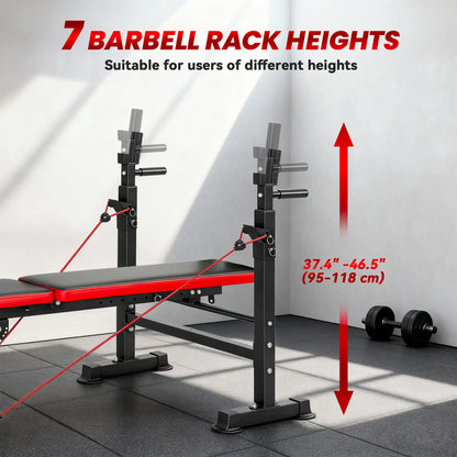Adjustable Weight Bench with Squat Rack, 660 lbs Capacity Weight Benches at Gallery Canada