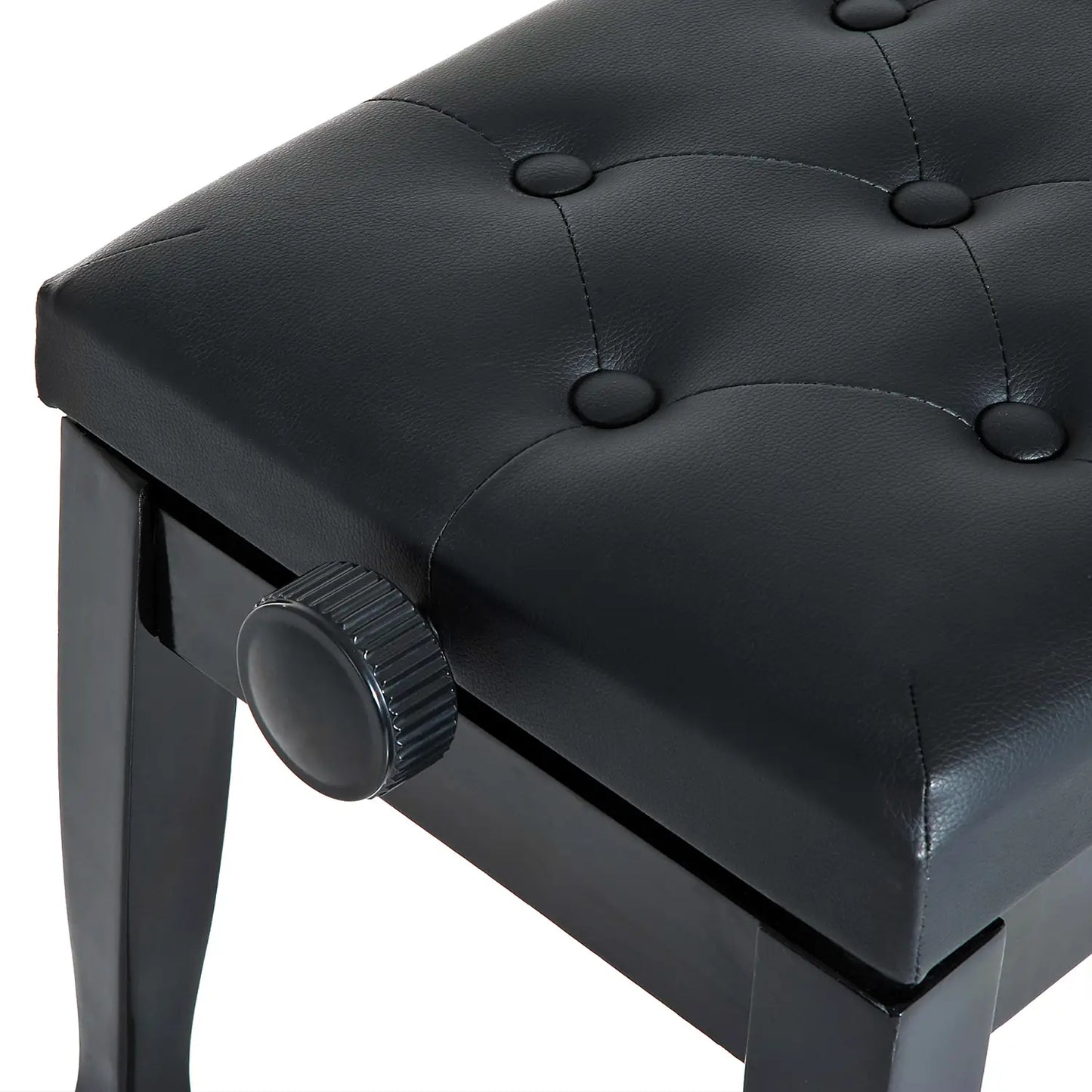 25" Adjustable Piano Bench, Padded Cushion, Storage, Black Piano Benches at Gallery Canada