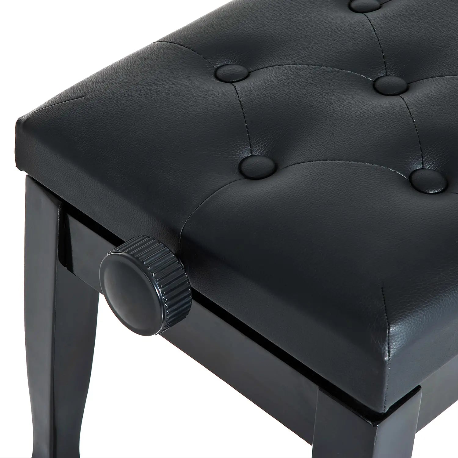 25" Adjustable Piano Bench, Padded Cushion, Storage, Black Piano Benches at Gallery Canada