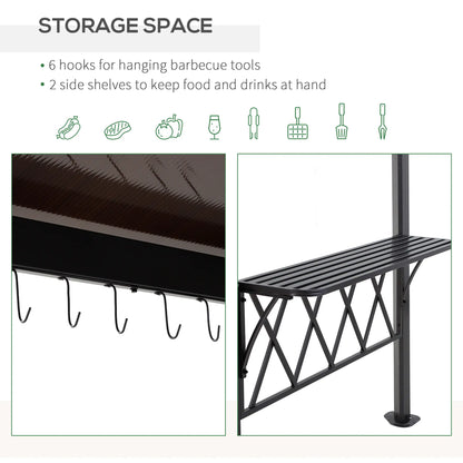 Outdoor Hardtop Grill Gazebo, BBQ Canopy With 6 Hooks, Double Vented PC Roof BBQ Grill Gazebos at Gallery Canada