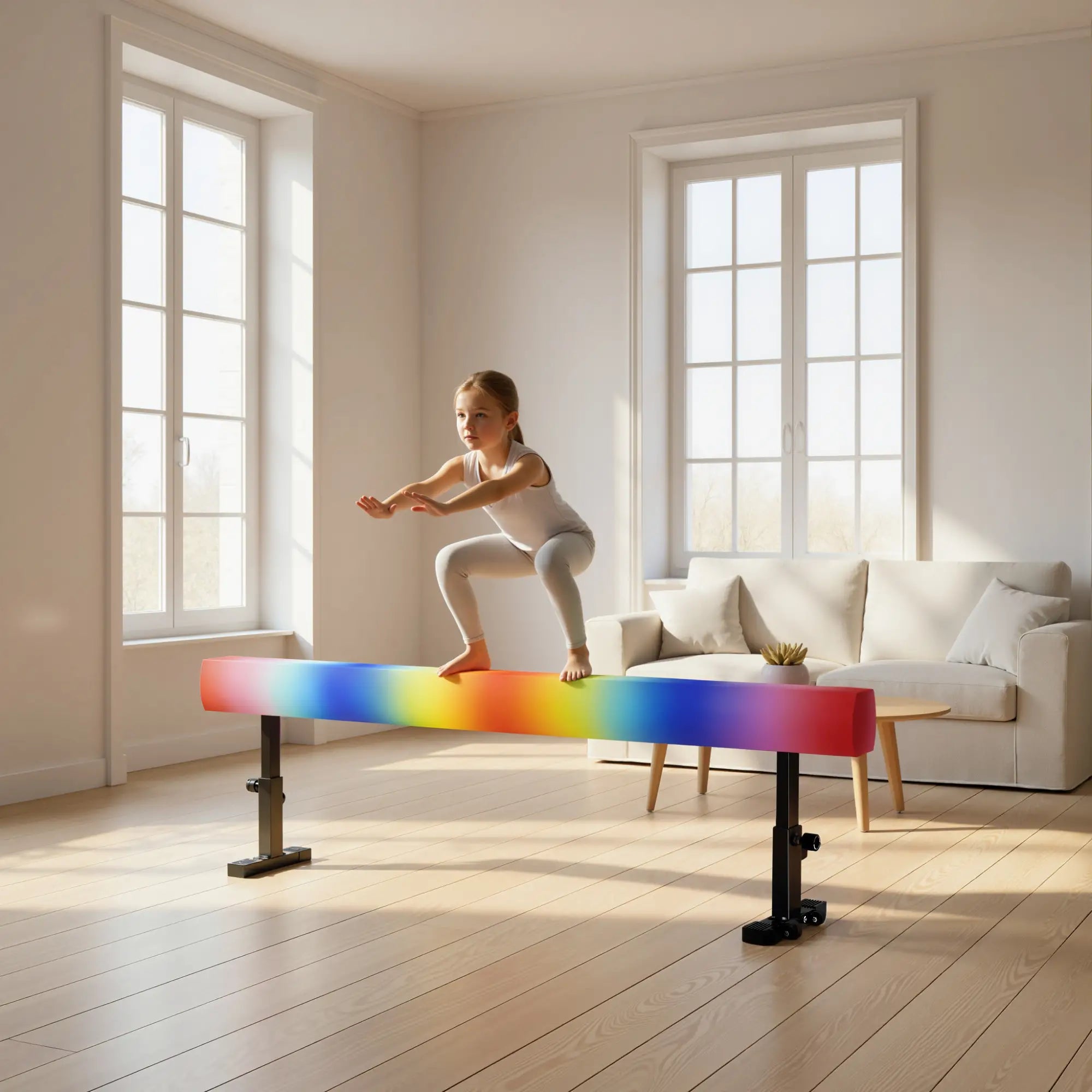 7.5ft Adjustable Gymnastics Balance Beam With Wheels, Training Equipment Gymnastics Mats at Gallery Canada
