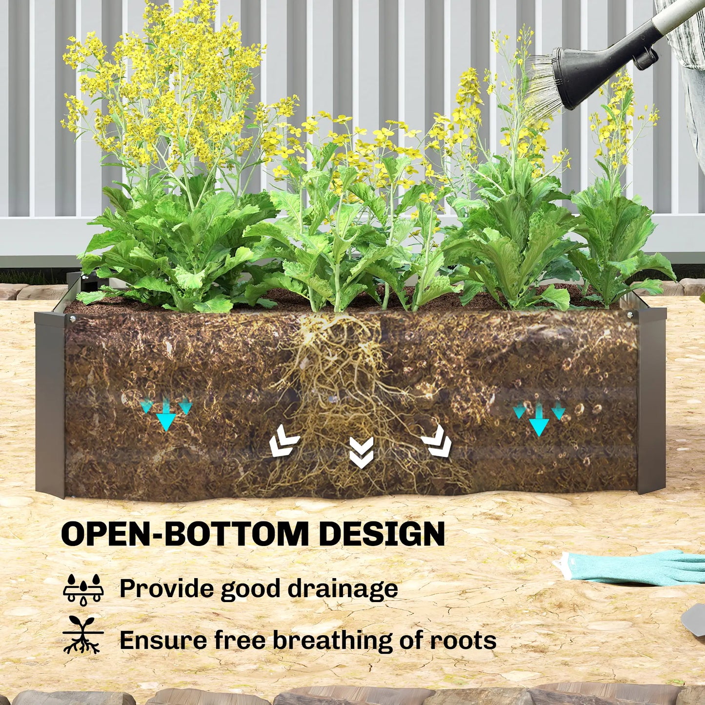 Galvanized Raised Garden Beds, Outdoor Planter Box, Black Galvanized Planter Boxes at Gallery Canada