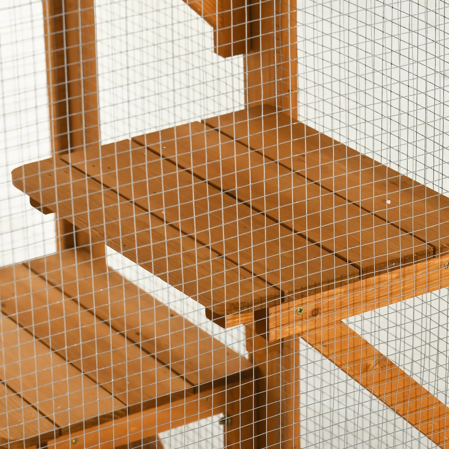 Indoor Outdoor Cat Cage, Pet House for Rabbit Kitten, Small Animal Hutch with Waterproof Roof, Multi-Level Platforms, Lock, Orange Outdoor Cat Enclosures at Gallery Canada