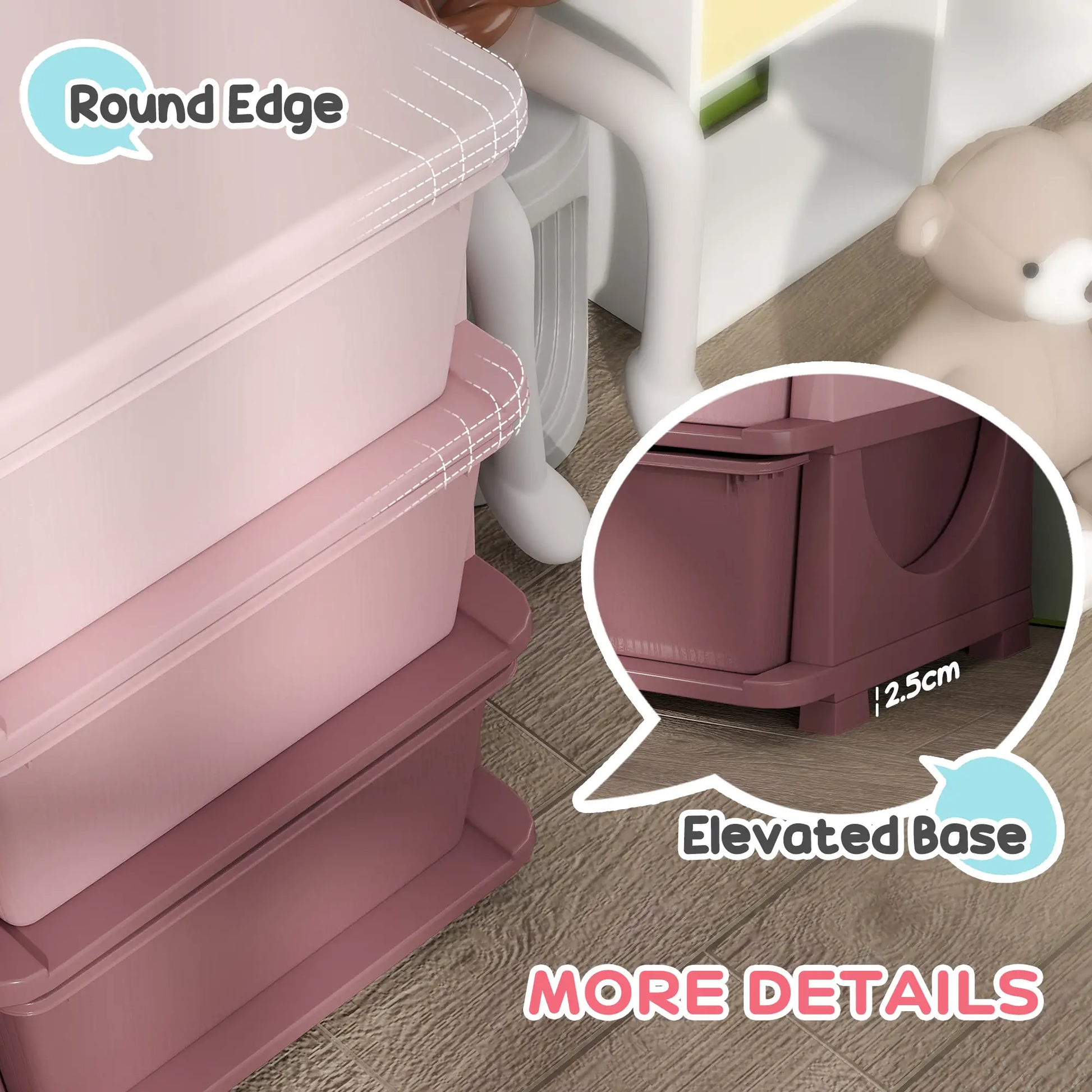 3 Tier Toy Organizer, 9 Plastic Drawers, Pink Baby & Kids Storage at Gallery Canada