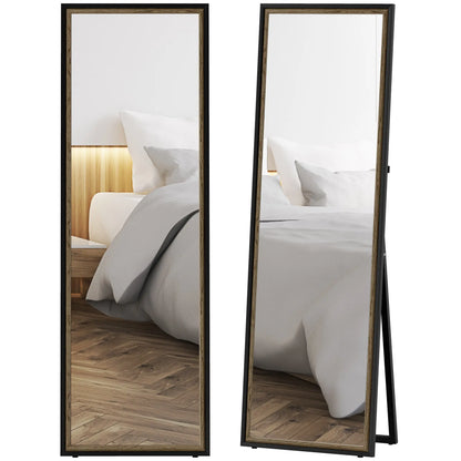 Full Length Mirror, 64" x 21", Dual-Tone Frame, Black Full Length Mirrors at Gallery Canada