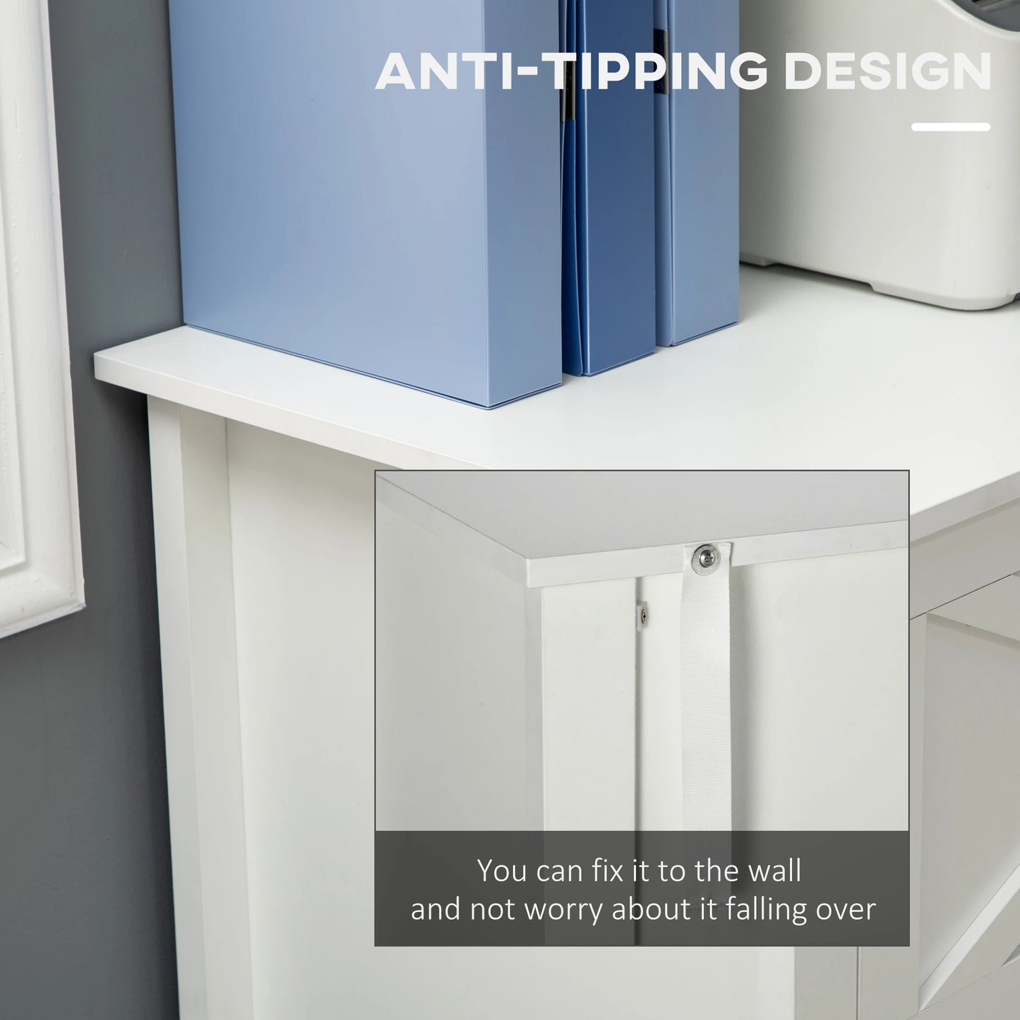 Vertical File Cabinet, Hanging Bars, A4 Size, 29.9"x 19.7"x 30.3", White Office Cabinets & Cupboards at Gallery Canada