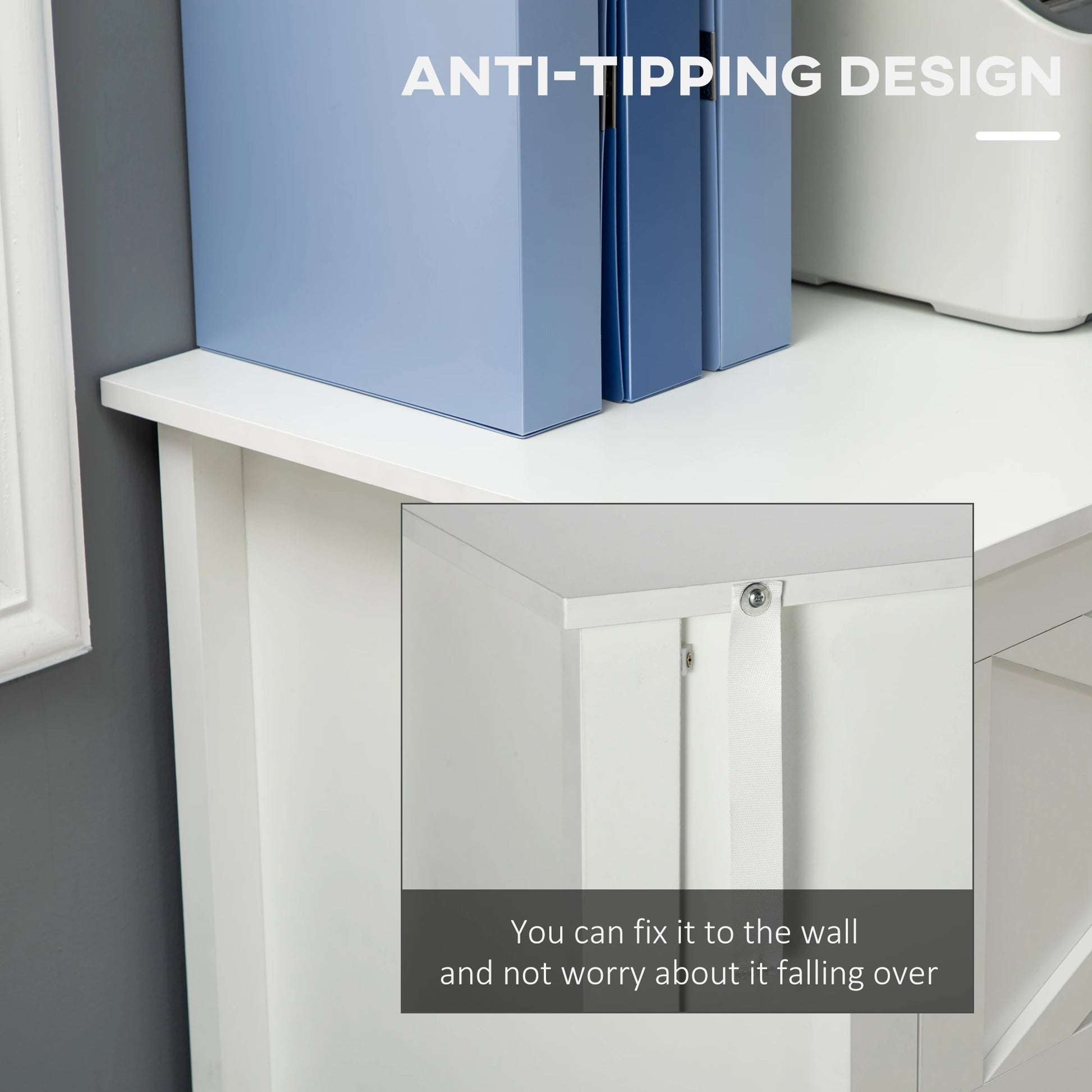 Vertical File Cabinet, Hanging Bars, A4 Size, 29.9"x 19.7"x 30.3", White Office Cabinets & Cupboards at Gallery Canada