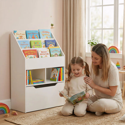 Kids Bookcase, Multi-Shelf Organizer with Drawer, White Baby & Kids Storage at Gallery Canada