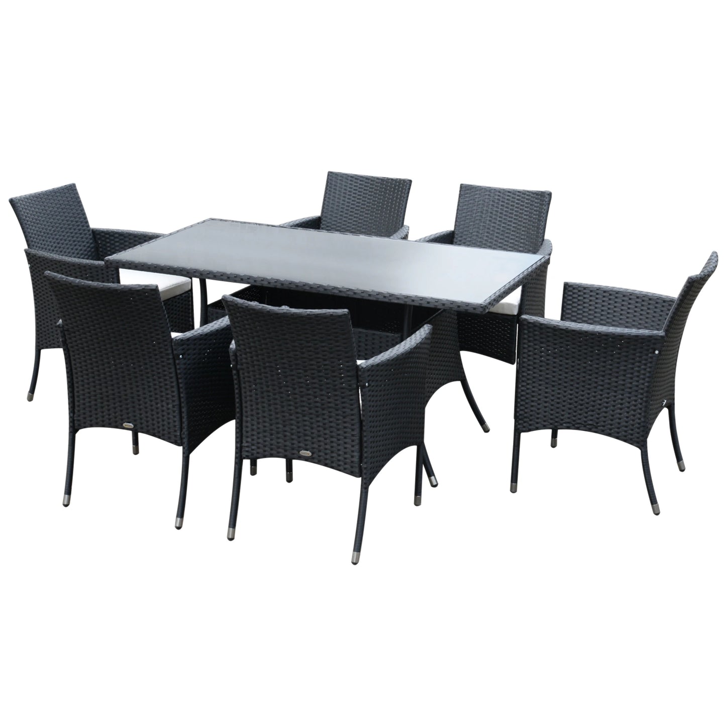 Garden Dining Set with Cushions Outdoor Dining Sets Black, Beige at Gallery Canada