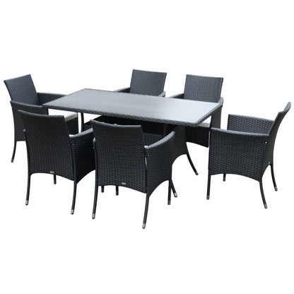 Garden Dining Set with Cushions Outdoor Dining Sets Black, Beige at Gallery Canada