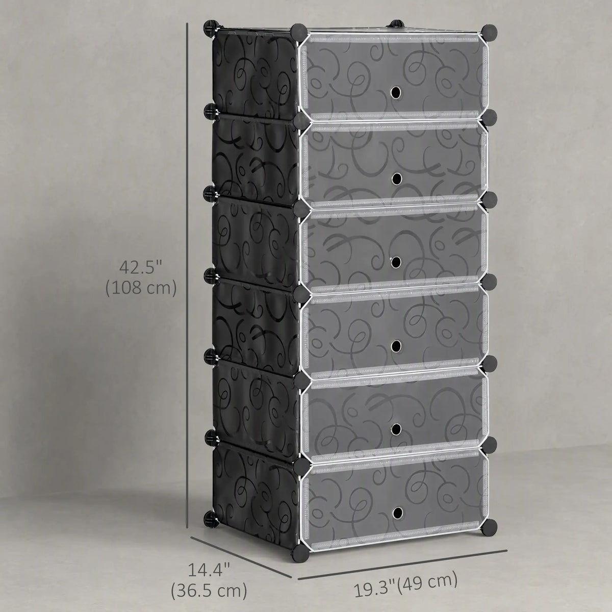 6-Tier Shoe Rack, 6 Cube Storage Organizer, Black Storage Cabinets at Gallery Canada