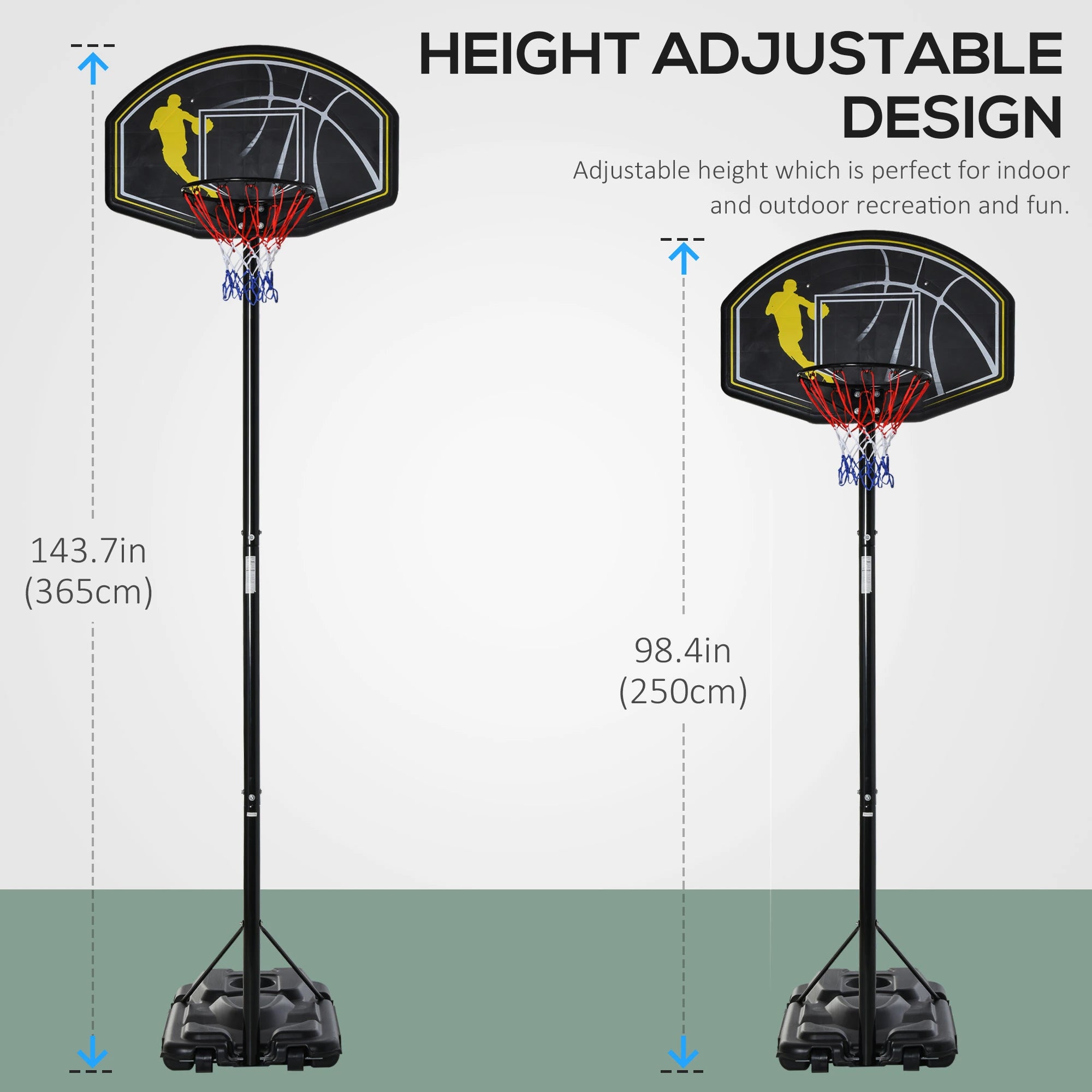 6.5'-10' Adjustable Basketball Hoop Stand, Outdoor for Kids Youth Adult Basketball at Gallery Canada