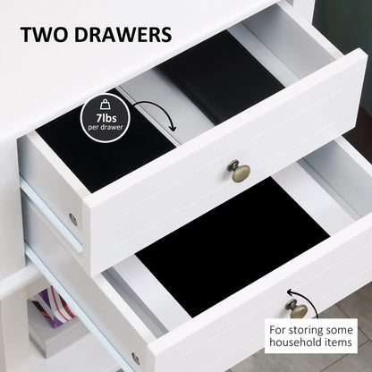 Modern Sofa Side Table with Drawers, Storage Shelf, White Side Tables at Gallery Canada