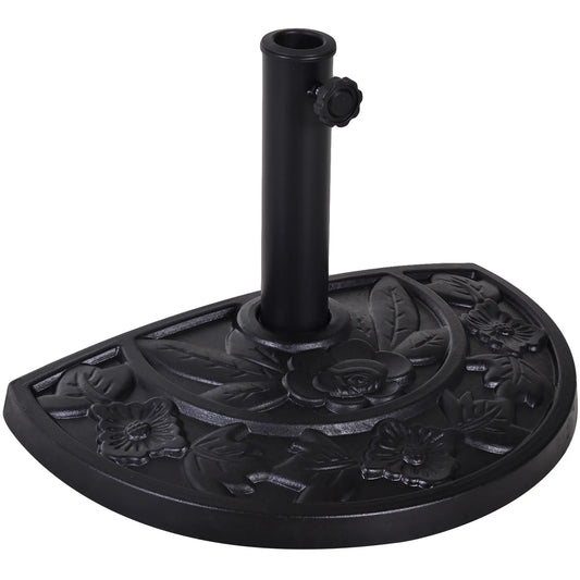 20 lbs Half Round Patio Umbrella Base, 20", For Φ1.5", Φ1.9" Pole, Black Umbrella Bases Black at Gallery Canada