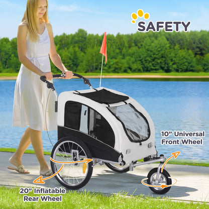 Elite II Dog Bike Trailer, 2-In-1 Pet Stroller, White Dog Bike Trailers & Strollers at Gallery Canada