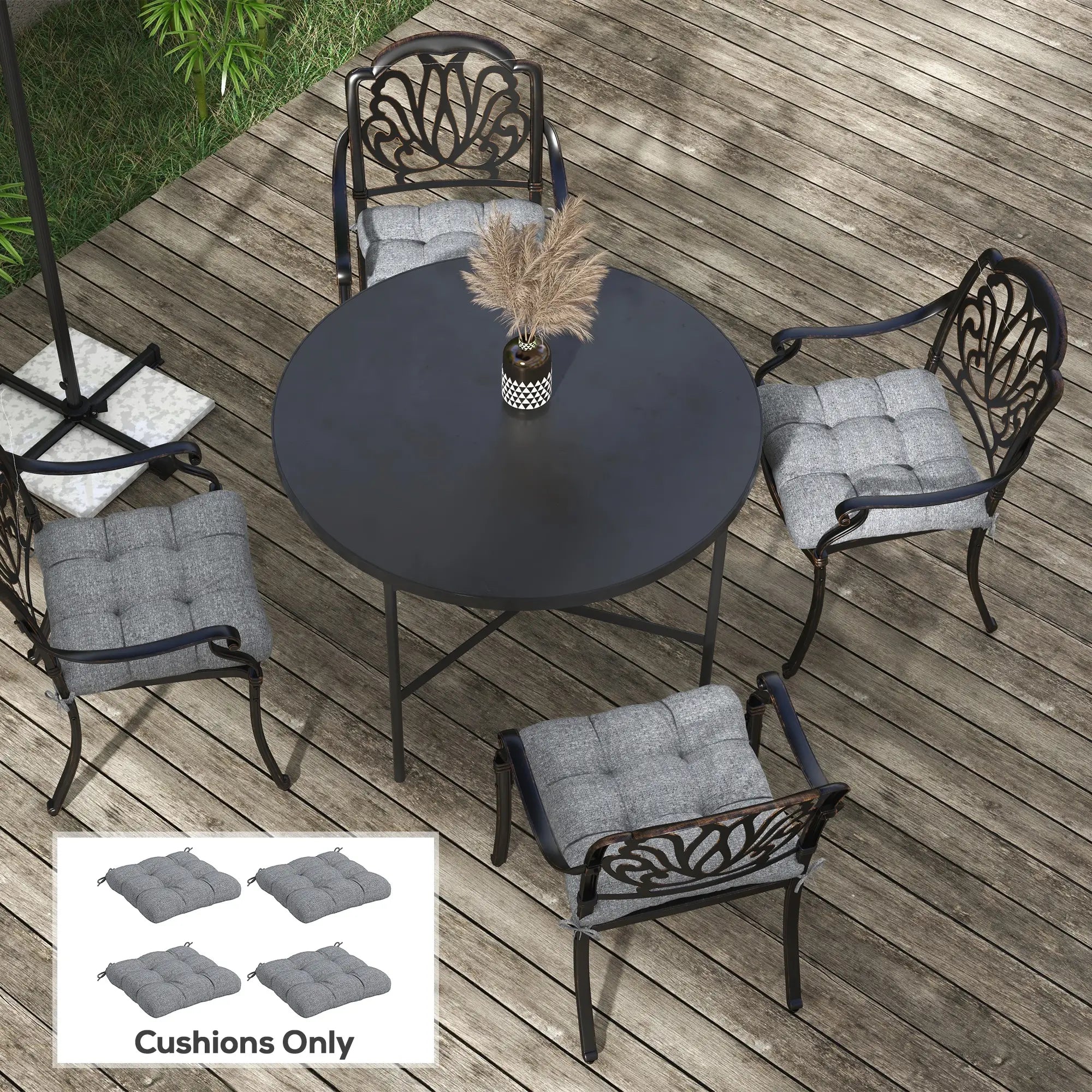 4-Piece Patio Chair Cushion Set, Indoor Outdoor Replacement Pillows Patio Chair Cushions at Gallery Canada