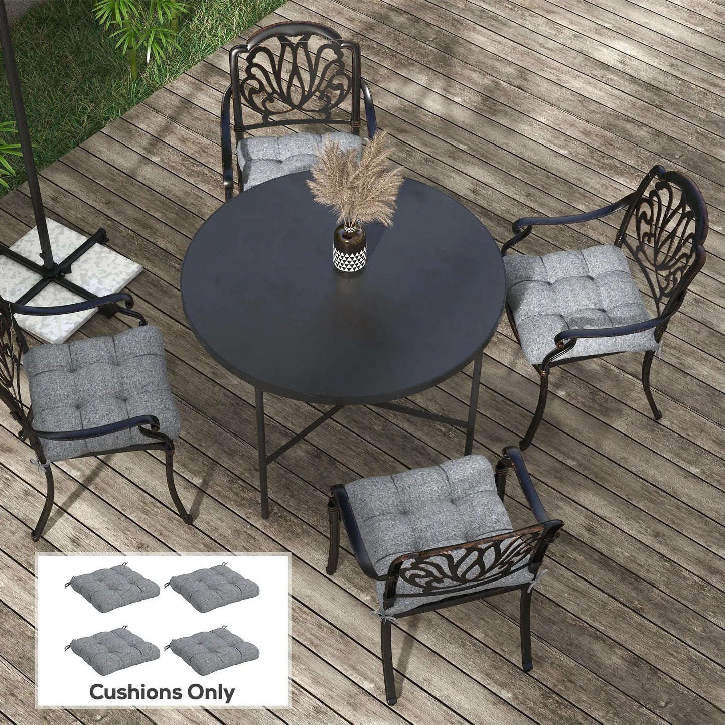4-Piece Patio Chair Cushion Set, Indoor Outdoor Replacement Pillows Patio Chair Cushions at Gallery Canada