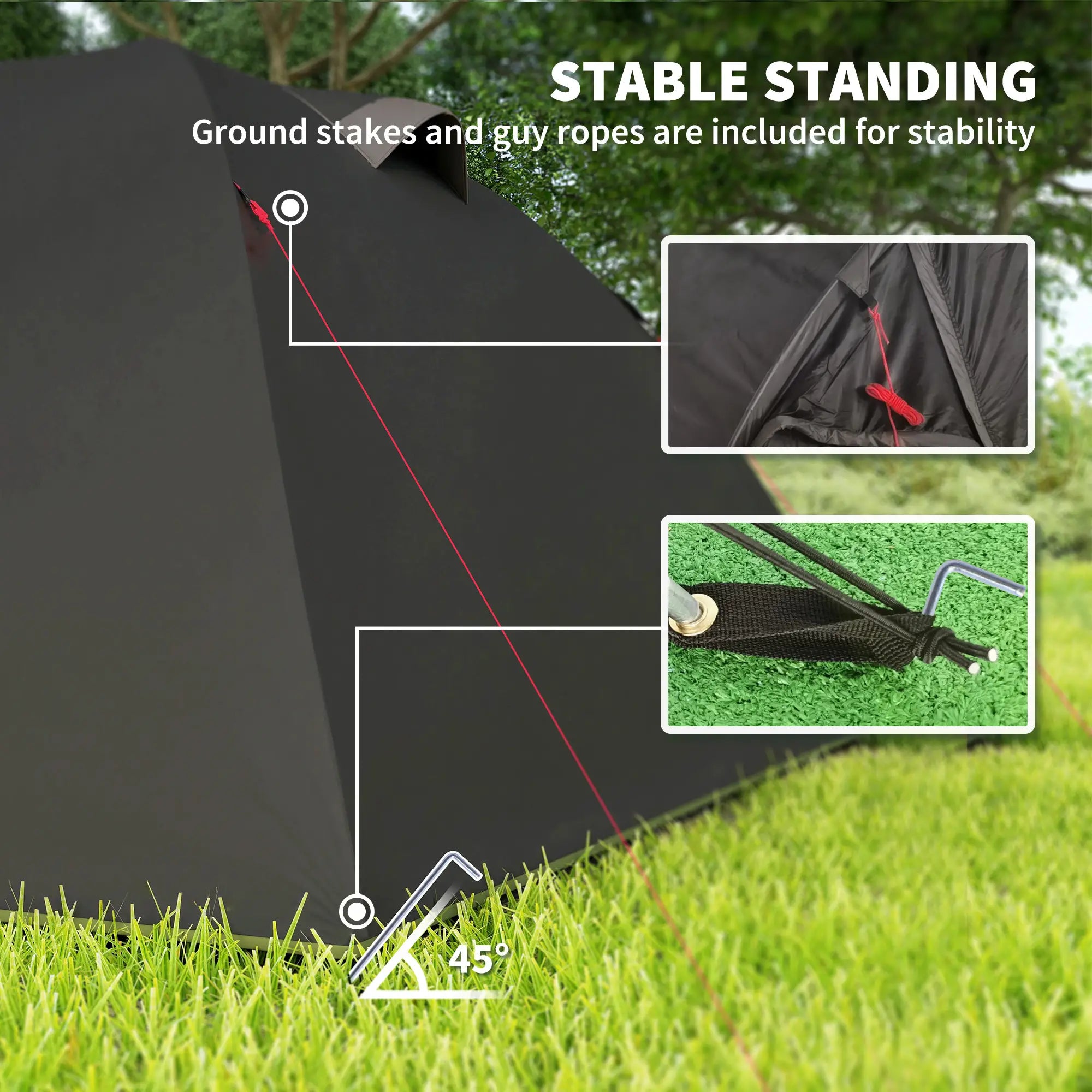 2-4 Man Camping Tent, 3000mm Waterproof, 2 Rooms, Sewn-in Groundsheet, 3 Doors Camping Tents at Gallery Canada
