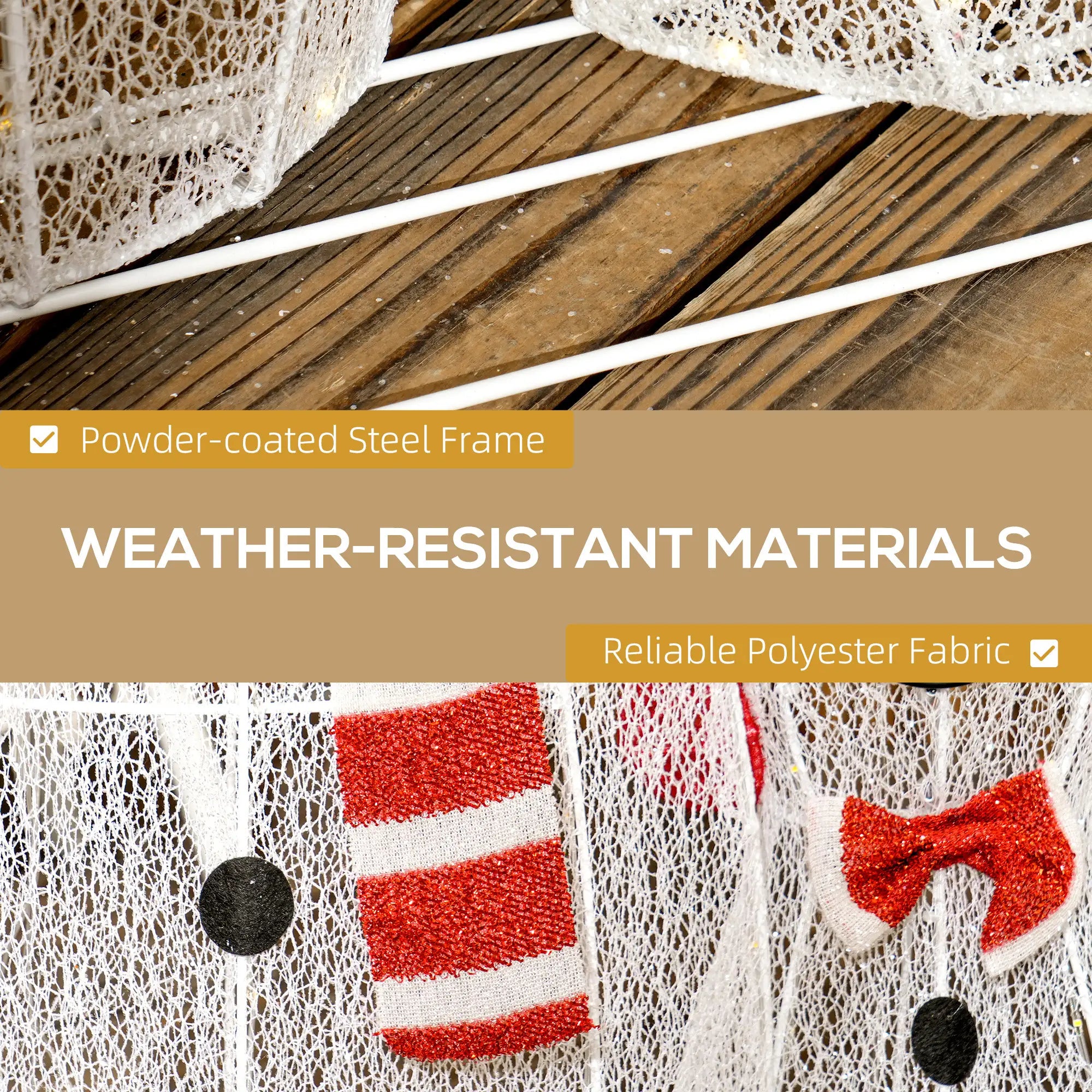 3-Piece Lighted Snowman Set, Indoor Outdoor Christmas Decor, White Christmas Decorations at Gallery Canada