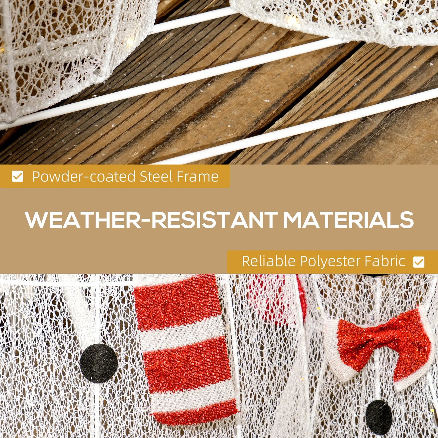 3-Piece Lighted Snowman Set, Indoor Outdoor Christmas Decor, White Christmas Decorations at Gallery Canada