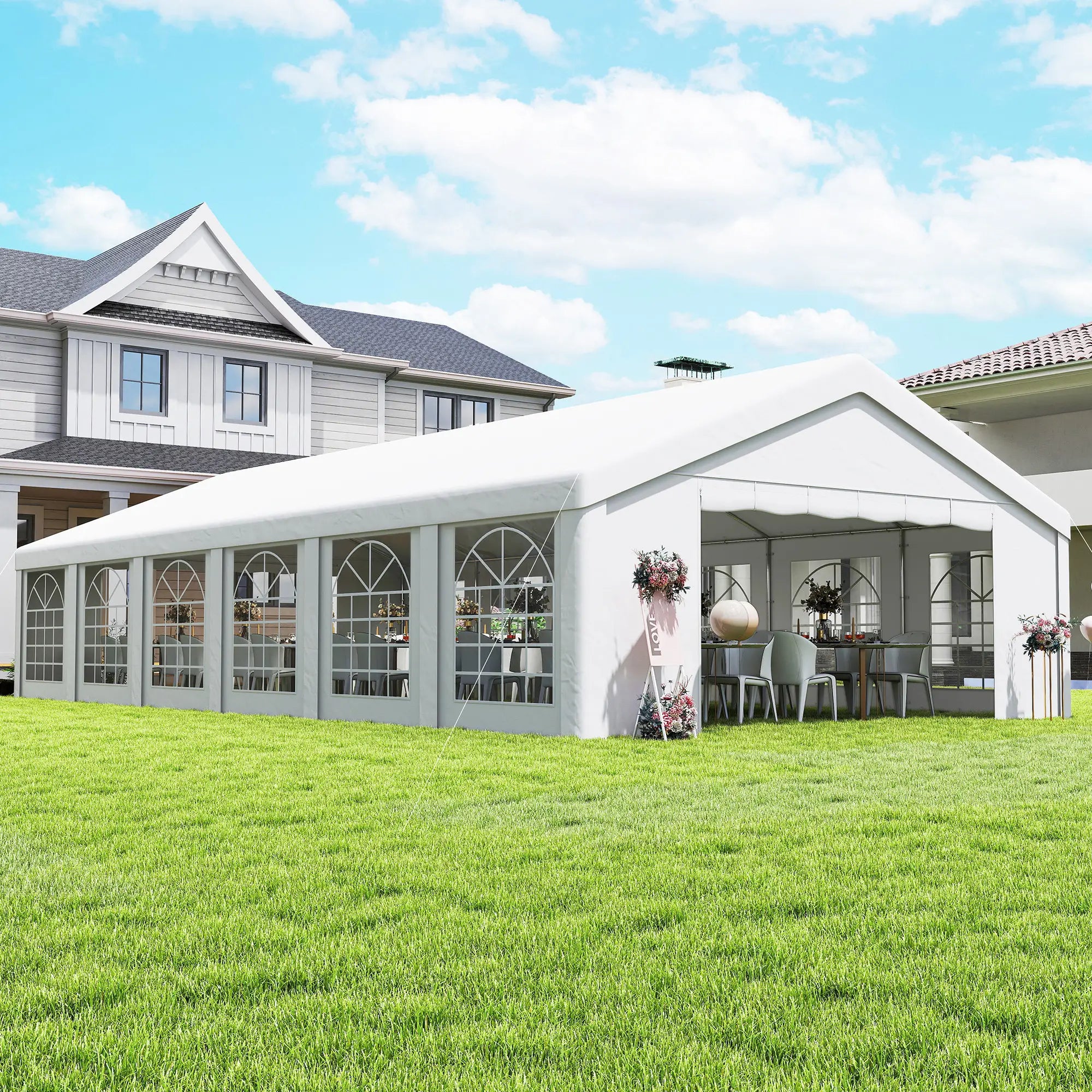 20' x 40' Party Tent, Outdoor Canopy With 12 Removable Windows Canopy Tents at Gallery Canada