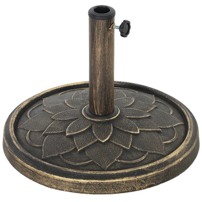 Round Patio Umbrella Base, 26 lbs Resin Stand, Heavy Duty Holder, Bronze Umbrella Bases at Gallery Canada
