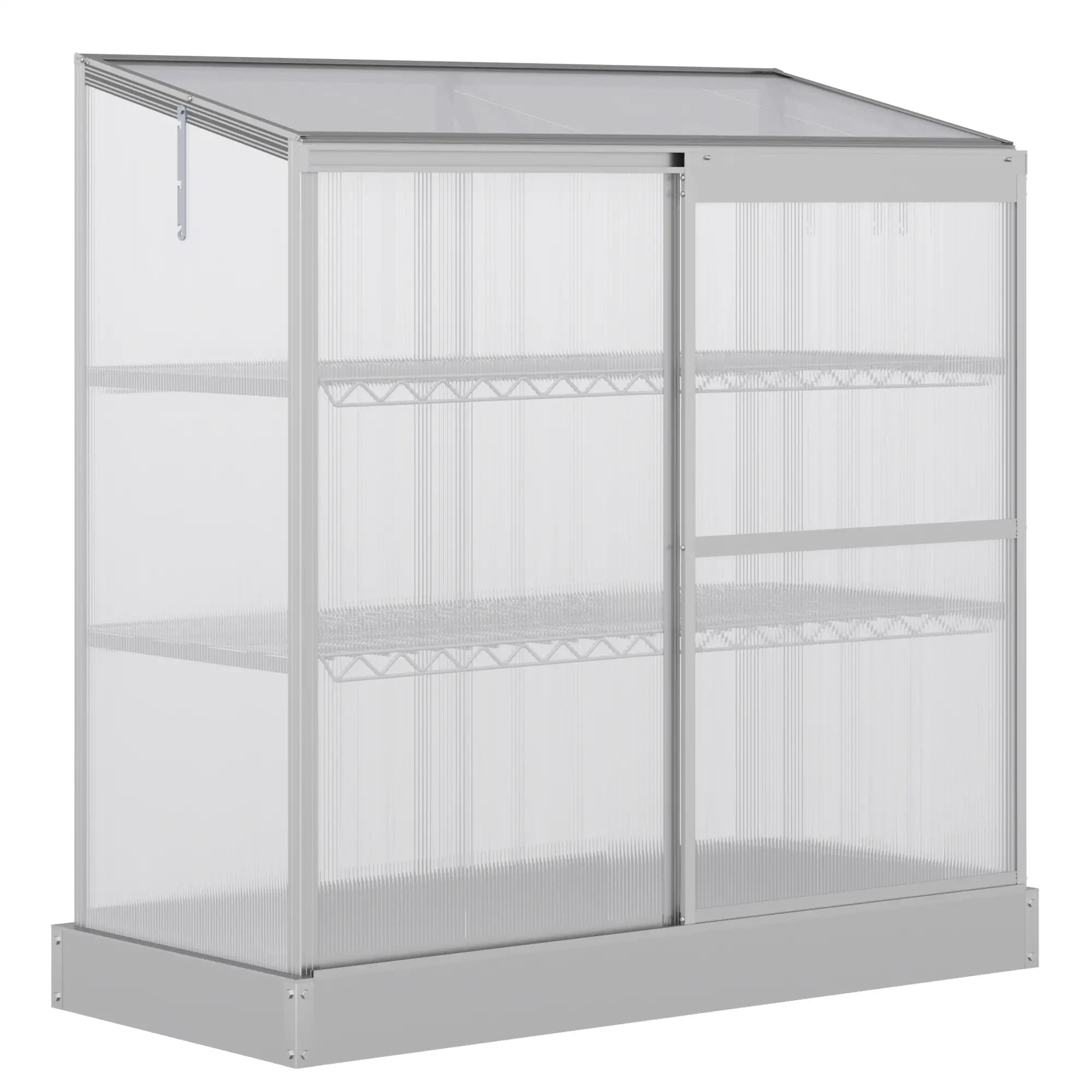Aluminum Cold Frame Greenhouse, Openable Top, 2 Shelves, Indoor Outdoor Greenhouses at Gallery Canada