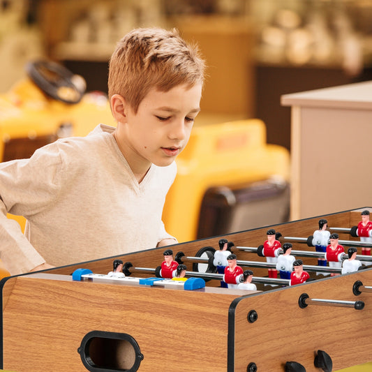 Space Saving Table Football, Durable Handle, 2 Footballs, Brown Game Room Brown at Gallery Canada