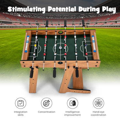 Space Saving Table Football, Durable Handle, 2 Footballs, Brown Game Room at Gallery Canada