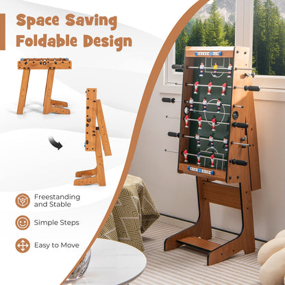 Space Saving Table Football, Durable Handle, 2 Footballs, Brown Game Room at Gallery Canada