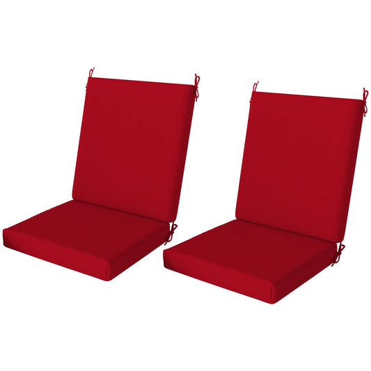 Outdoor Cushions Set of 2, Dining Chair Seat Cushions with Back, Fade-Resistant, Wine Red Patio Chair Cushions Wine Red at Gallery Canada