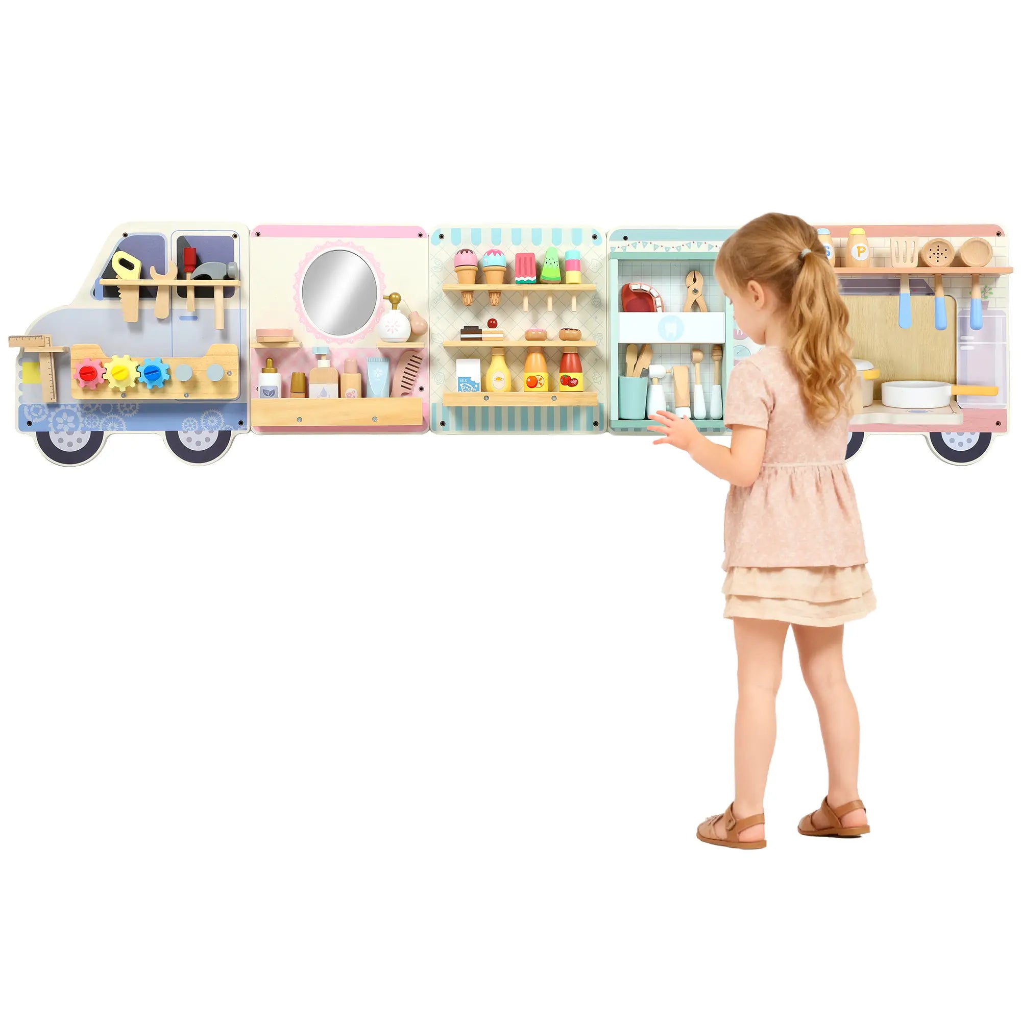 Wall Busy Board, 5 Activities Sensory Toy for Kids 3+ Years Toy Playsets at Gallery Canada