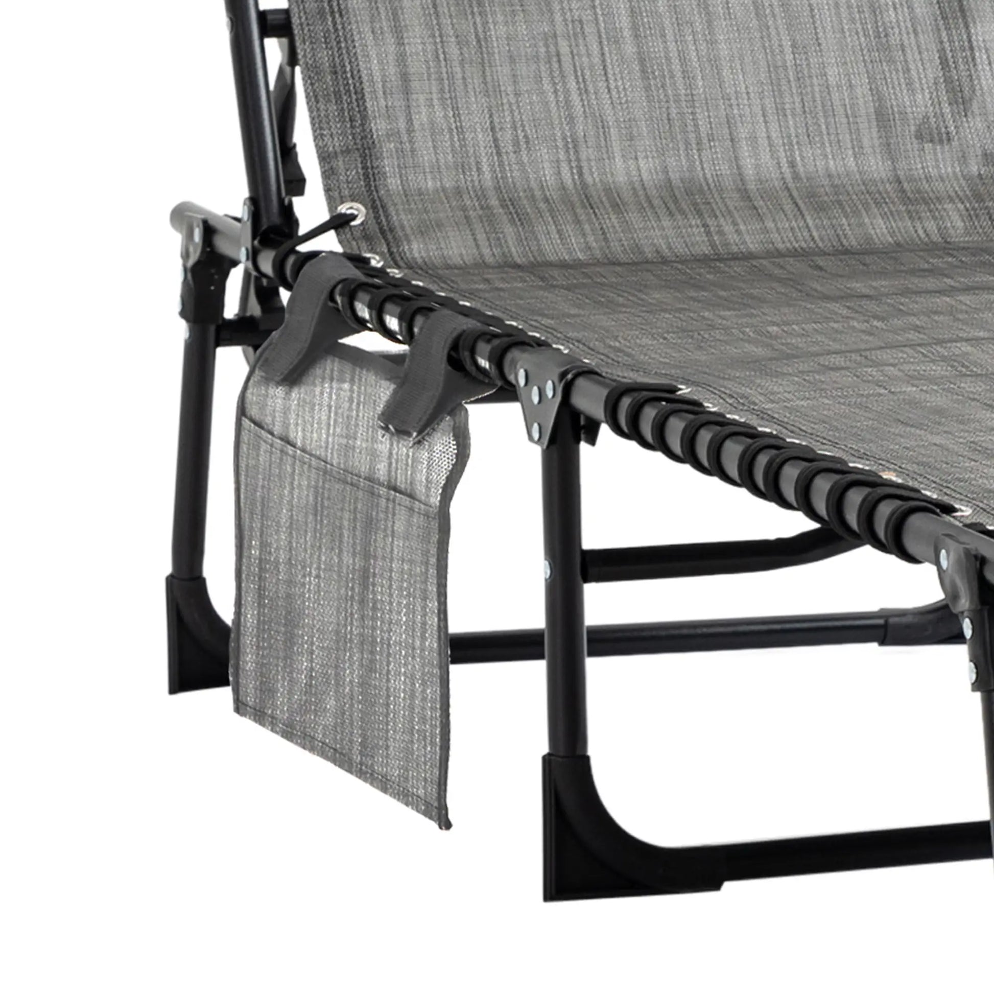 Outdoor Folding Chaise Lounge, Adjustable Backrest, Removable Pillow, Mixed Grey, Grey Lounger Chairs at Gallery Canada