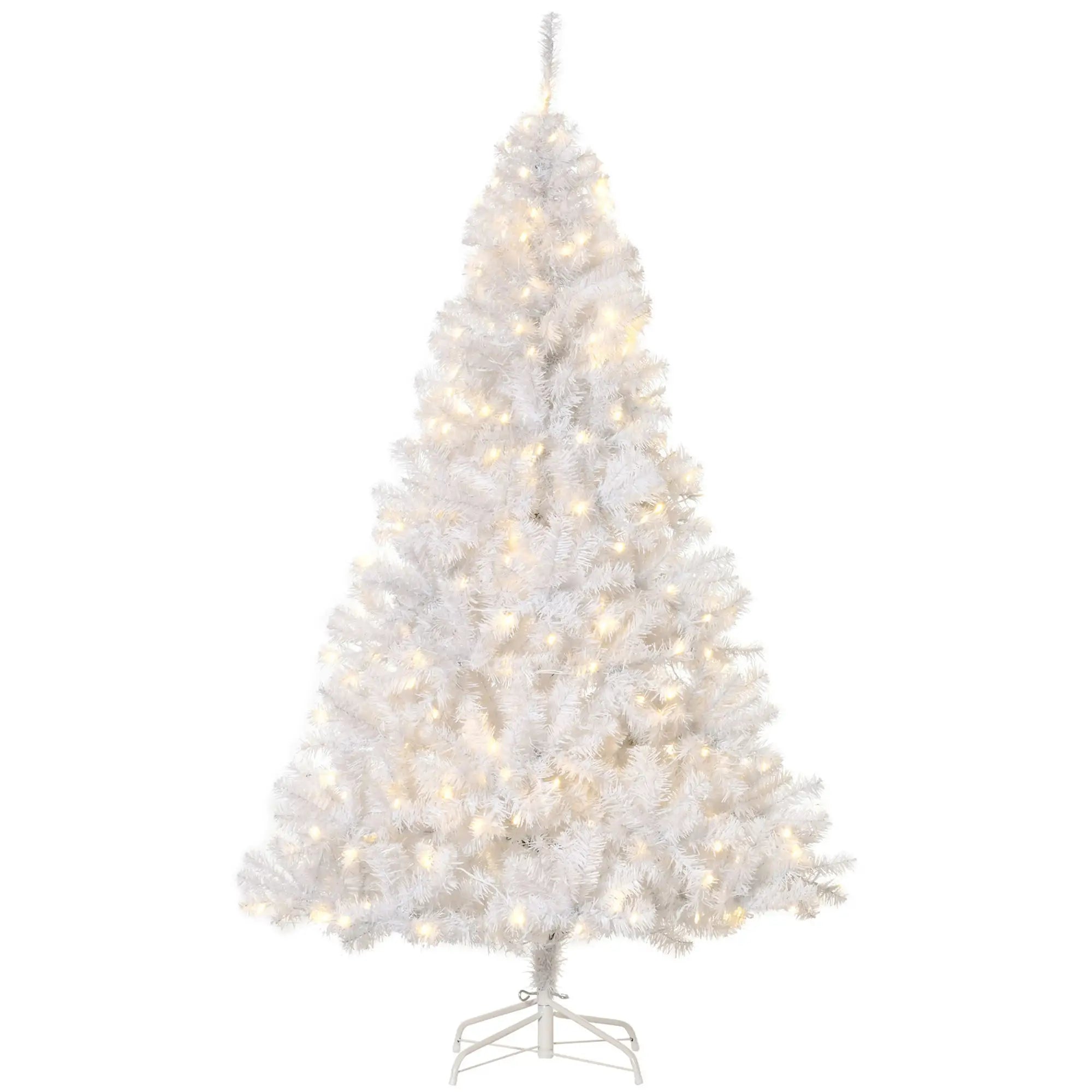 6FT Prelit Artificial Christmas Tree, Warm White LED, Auto Open, White Pre Lit Christmas Trees at Gallery Canada