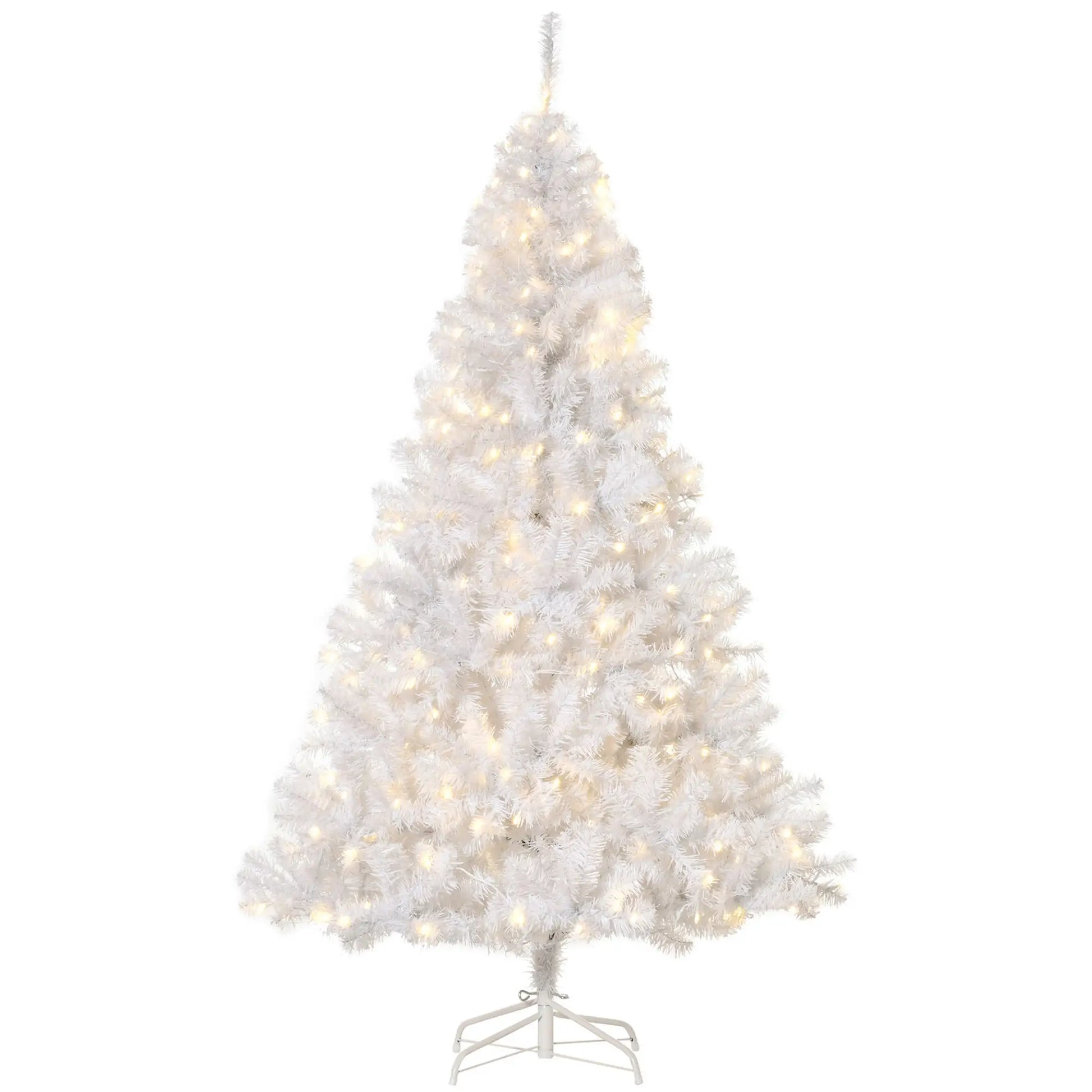 6FT Prelit Artificial Christmas Tree, Warm White LED, Auto Open, White Pre Lit Christmas Trees at Gallery Canada
