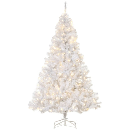 6FT Prelit Artificial Christmas Tree, Warm White LED, Auto Open, White Pre Lit Christmas Trees at Gallery Canada