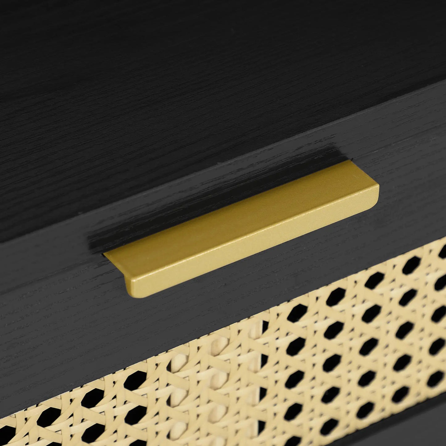 Boho Sideboard Cabinet, Rattan Doors, Black Storage Cabinets at Gallery Canada