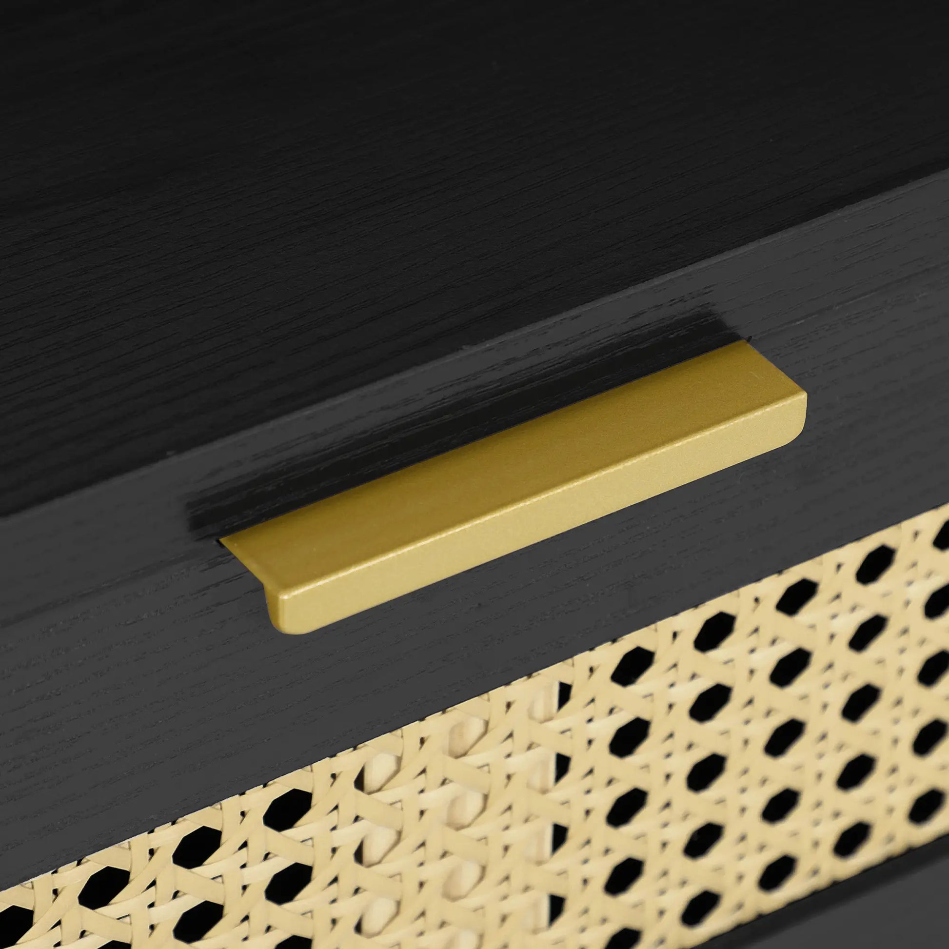 Boho Sideboard Cabinet, Rattan Doors, Black Storage Cabinets at Gallery Canada