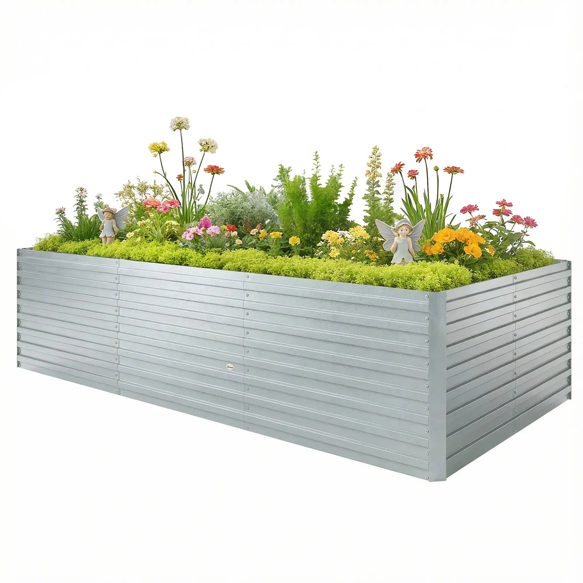8' x 4' x 2' Raised Garden Bed, Galvanized Planter Box, Silver Galvanized Planter Boxes Silver at Gallery Canada