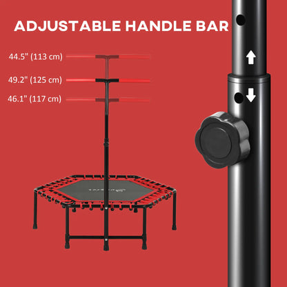 45" Rebounder Trampoline, Quiet Bungee with LED Lights, Adjustable Handle, Red Trampolines at Gallery Canada