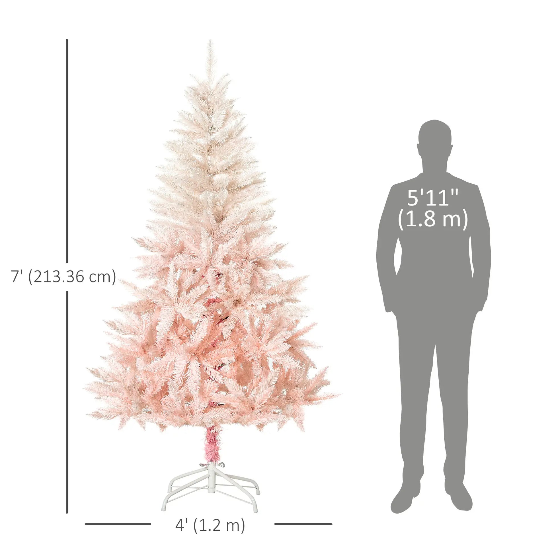 7ft Artificial Christmas Tree, Automatic Open, White and Pink Artificial Christmas Trees at Gallery Canada