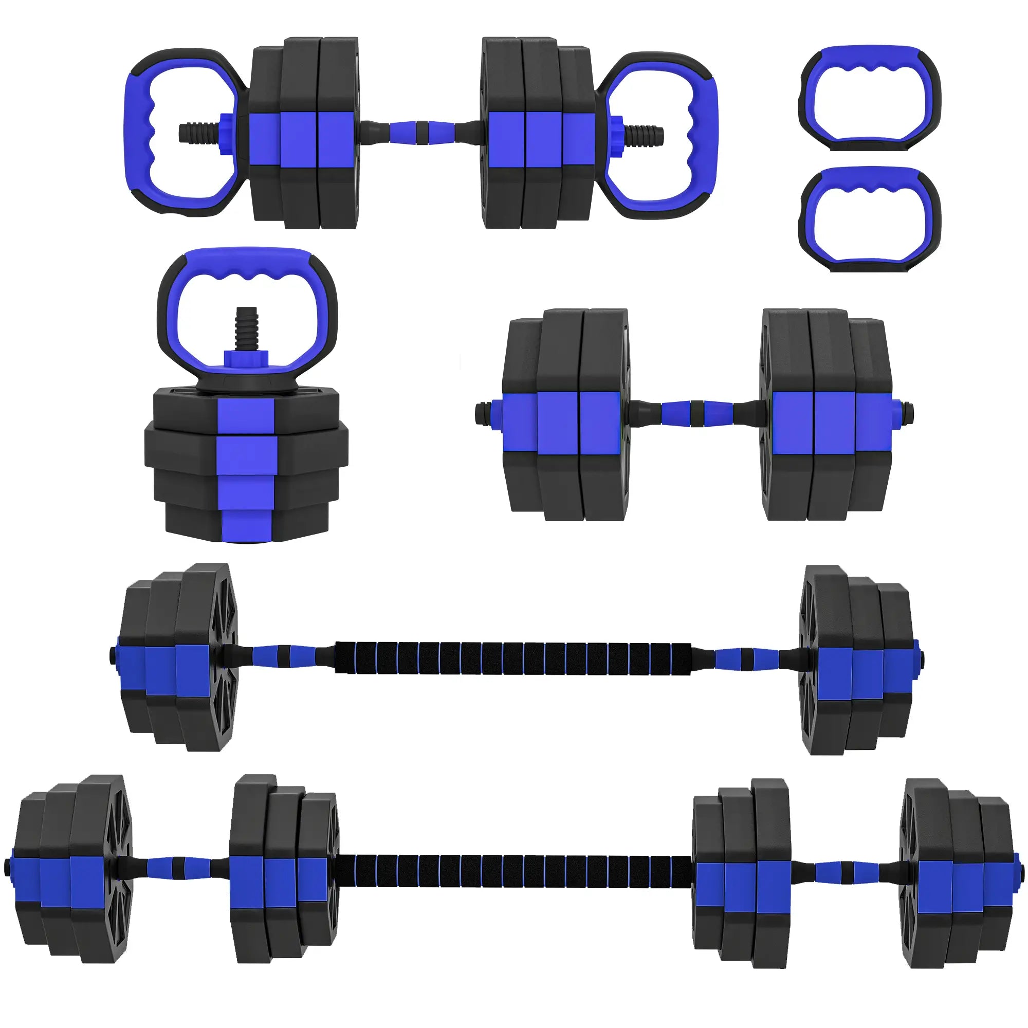 4-in-1 Adjustable Dumbbell Set, 55lbs, Blue Dumbbells & Barbells Blue at Gallery Canada