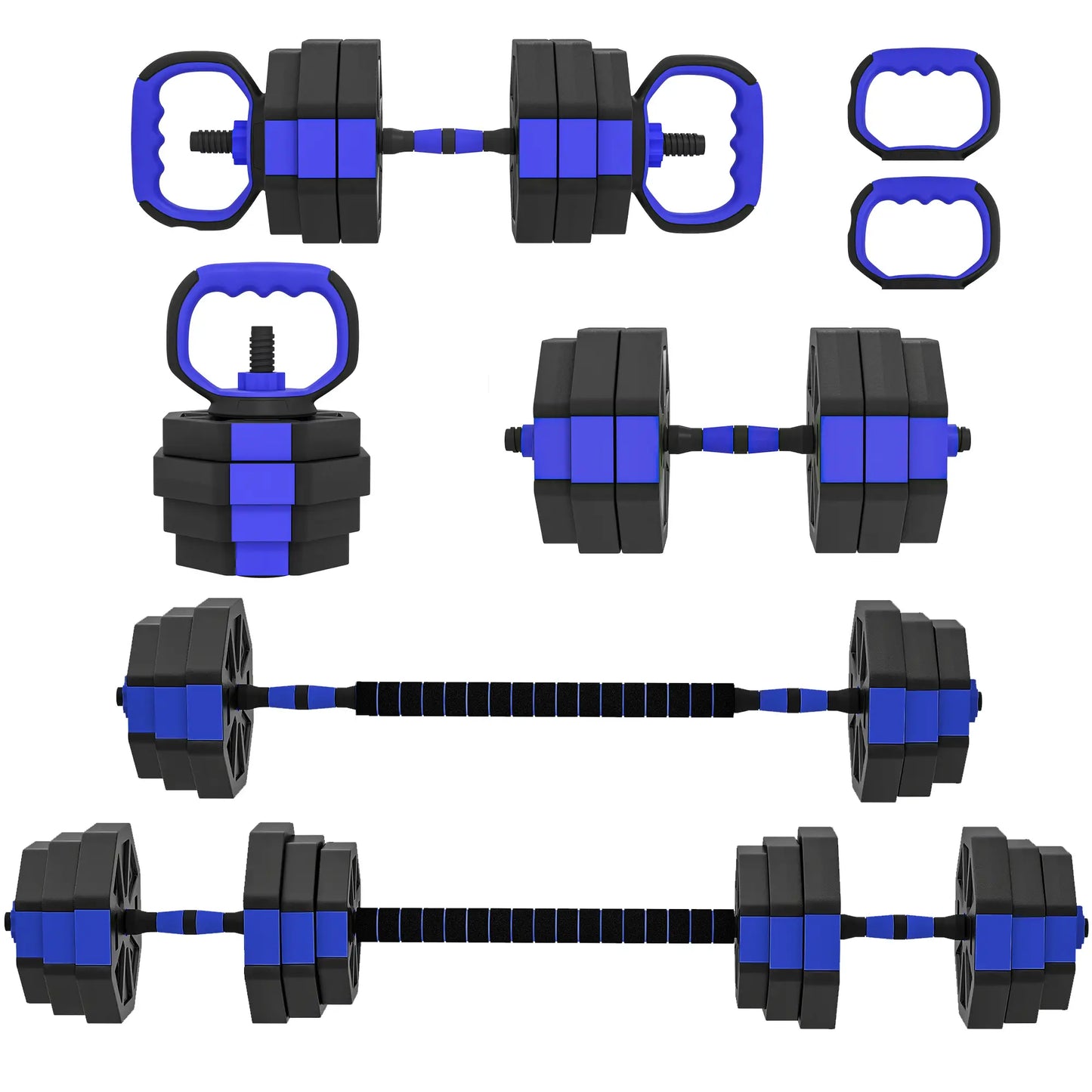 4-in-1 Adjustable Dumbbell Set, 55lbs, Blue Dumbbells & Barbells Blue at Gallery Canada