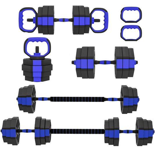 4-in-1 Adjustable Dumbbell Set, 55lbs, Blue Dumbbells & Barbells Blue at Gallery Canada