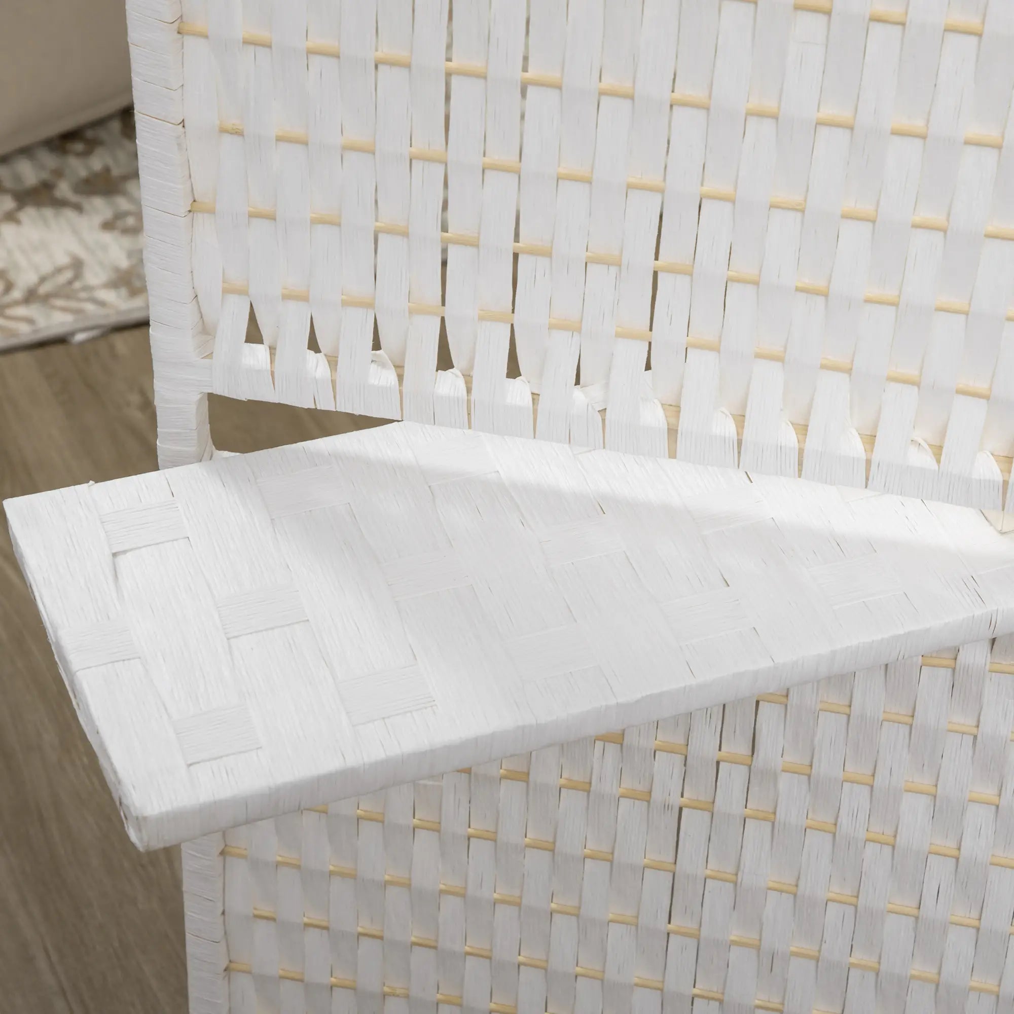 4 Panel Room Divider With Shelves, 6 FT Privacy Screen, White Room Dividers at Gallery Canada